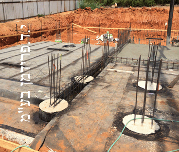 עמוד כלונס - לאחר יציקה